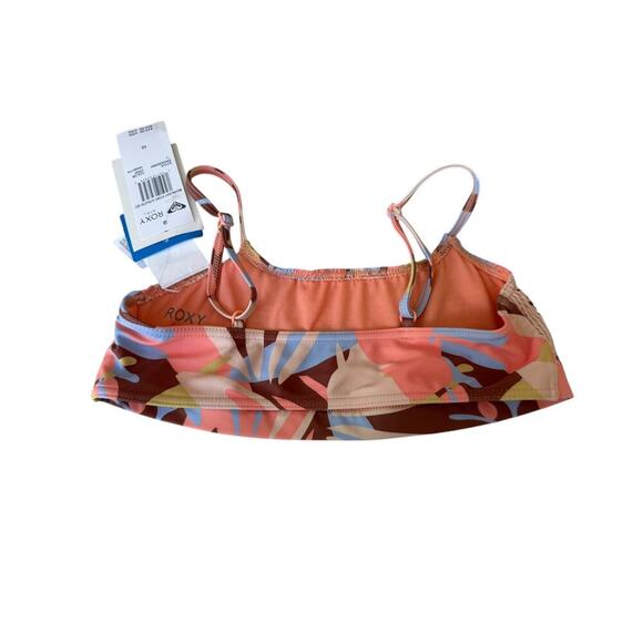 Roxy Girl's Rustic Brown Floraldelic Moonlight Story Athletic Swim Set Size 10 - Picture 9 of 11